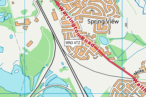 WN3 4TZ map - OS VectorMap District (Ordnance Survey)