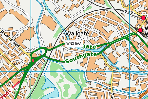 WN3 5AA map - OS VectorMap District (Ordnance Survey)