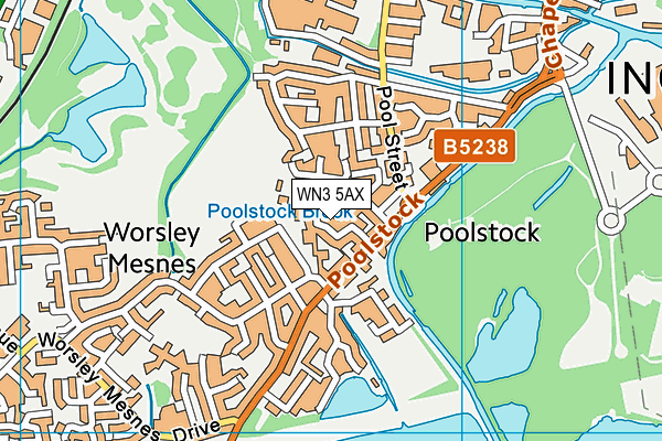 WN3 5AX map - OS VectorMap District (Ordnance Survey)