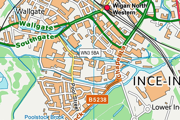 WN3 5BA map - OS VectorMap District (Ordnance Survey)