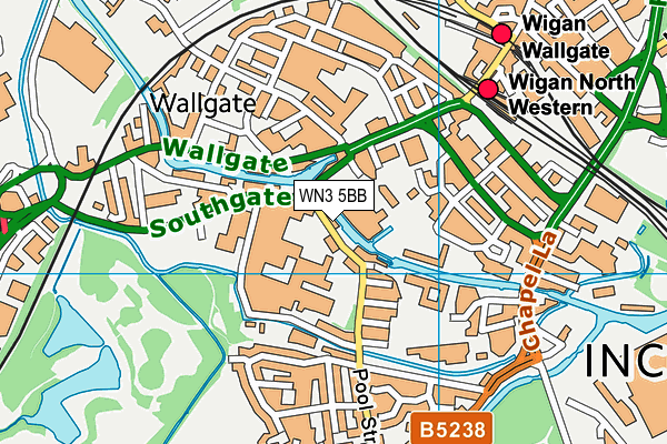 WN3 5BB map - OS VectorMap District (Ordnance Survey)