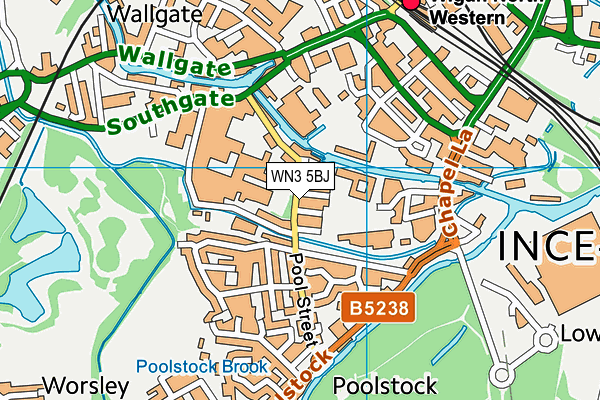 WN3 5BJ map - OS VectorMap District (Ordnance Survey)