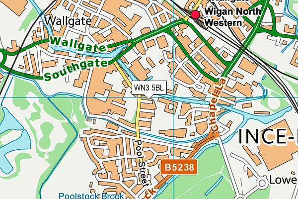 WN3 5BL map - OS VectorMap District (Ordnance Survey)