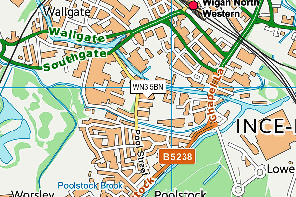 WN3 5BN map - OS VectorMap District (Ordnance Survey)