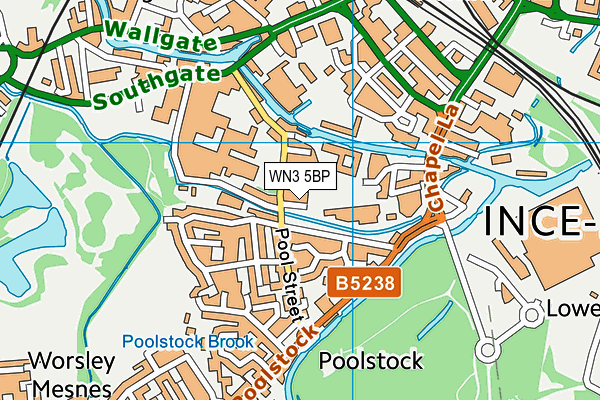 WN3 5BP map - OS VectorMap District (Ordnance Survey)