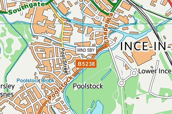 WN3 5BY map - OS VectorMap District (Ordnance Survey)