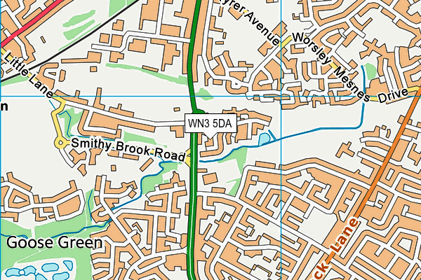 WN3 5DA map - OS VectorMap District (Ordnance Survey)