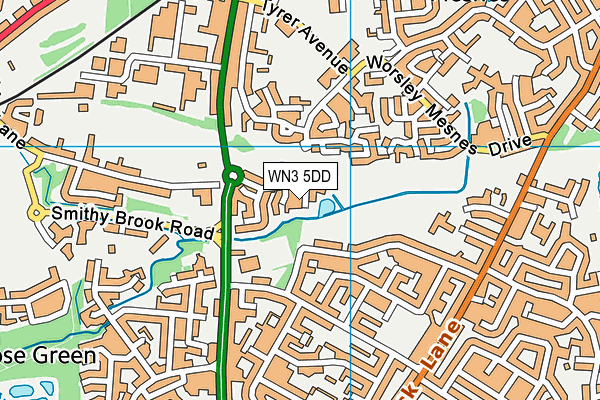 WN3 5DD map - OS VectorMap District (Ordnance Survey)