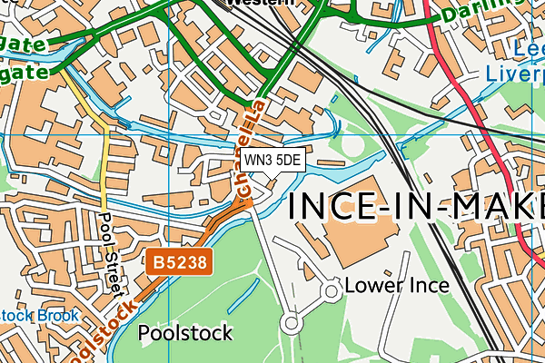 WN3 5DE map - OS VectorMap District (Ordnance Survey)