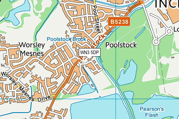 St James Park map (WN3 5DP) - OS VectorMap District (Ordnance Survey)