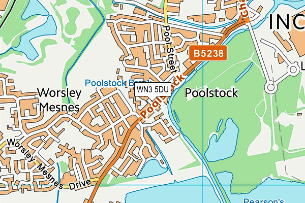 WN3 5DU map - OS VectorMap District (Ordnance Survey)