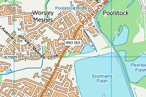 WN3 5EA map - OS VectorMap District (Ordnance Survey)