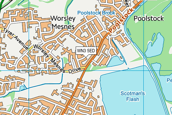 WN3 5ED map - OS VectorMap District (Ordnance Survey)