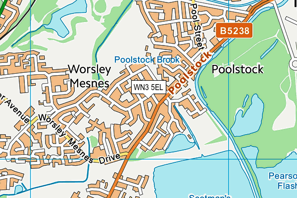 WN3 5EL map - OS VectorMap District (Ordnance Survey)