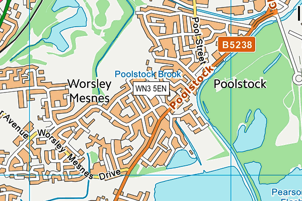 WN3 5EN map - OS VectorMap District (Ordnance Survey)