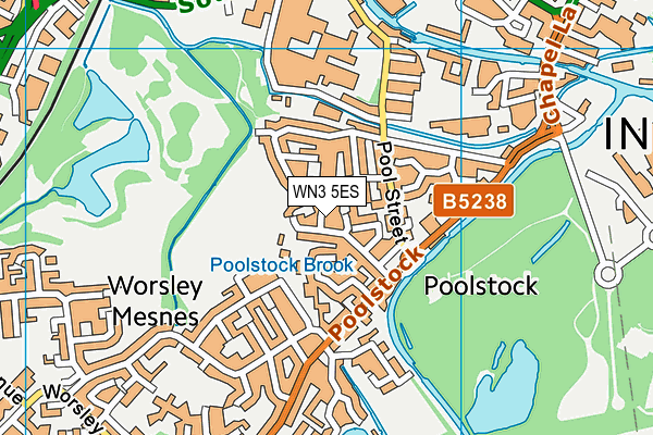 WN3 5ES map - OS VectorMap District (Ordnance Survey)