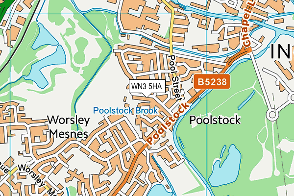 WN3 5HA map - OS VectorMap District (Ordnance Survey)