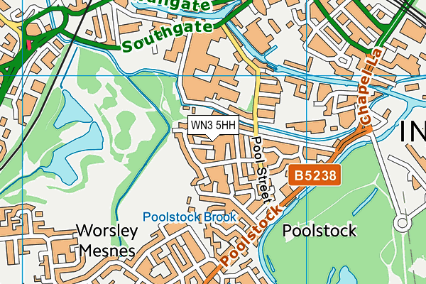 WN3 5HH map - OS VectorMap District (Ordnance Survey)