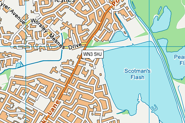 WN3 5HJ map - OS VectorMap District (Ordnance Survey)