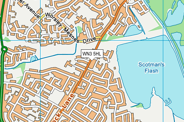 WN3 5HL map - OS VectorMap District (Ordnance Survey)