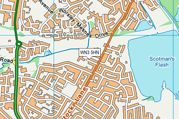 Wigan Worsley Mesnes Community Primary School map (WN3 5HN) - OS VectorMap District (Ordnance Survey)