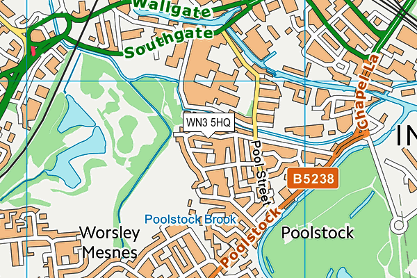 WN3 5HQ map - OS VectorMap District (Ordnance Survey)