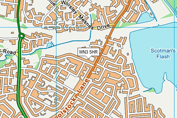 WN3 5HR map - OS VectorMap District (Ordnance Survey)