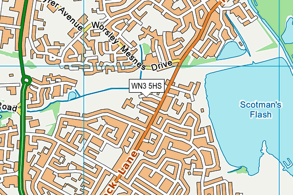 WN3 5HS map - OS VectorMap District (Ordnance Survey)