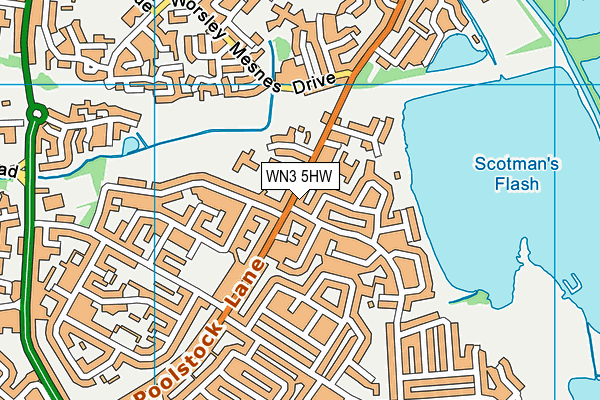 WN3 5HW map - OS VectorMap District (Ordnance Survey)