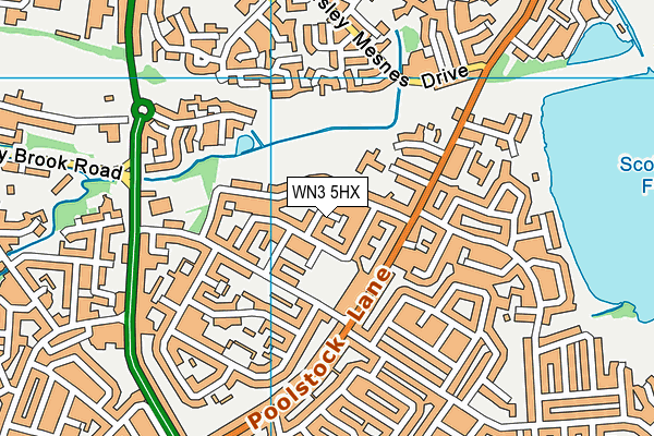 WN3 5HX map - OS VectorMap District (Ordnance Survey)