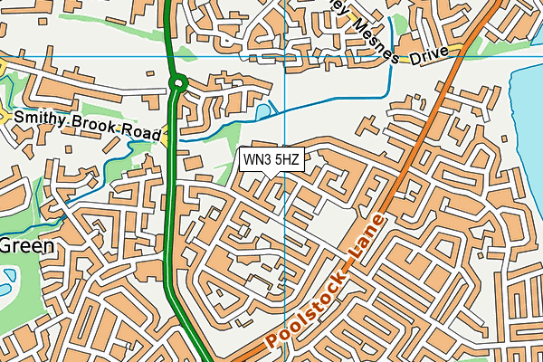 WN3 5HZ map - OS VectorMap District (Ordnance Survey)