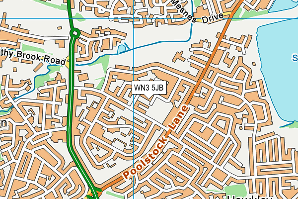 WN3 5JB map - OS VectorMap District (Ordnance Survey)