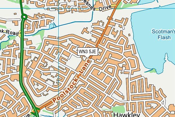 WN3 5JE map - OS VectorMap District (Ordnance Survey)