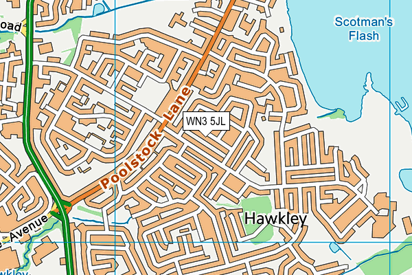 WN3 5JL map - OS VectorMap District (Ordnance Survey)