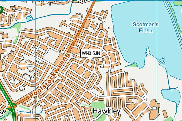 WN3 5JN map - OS VectorMap District (Ordnance Survey)