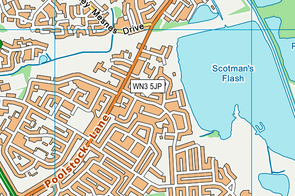 WN3 5JP map - OS VectorMap District (Ordnance Survey)