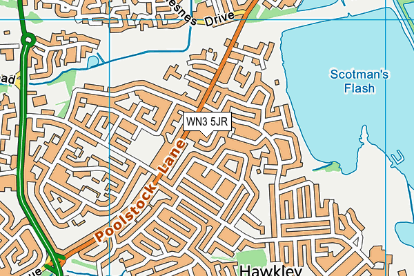 WN3 5JR map - OS VectorMap District (Ordnance Survey)