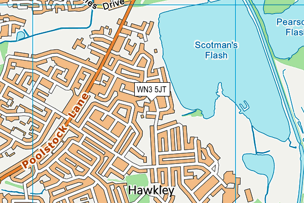 WN3 5JT map - OS VectorMap District (Ordnance Survey)