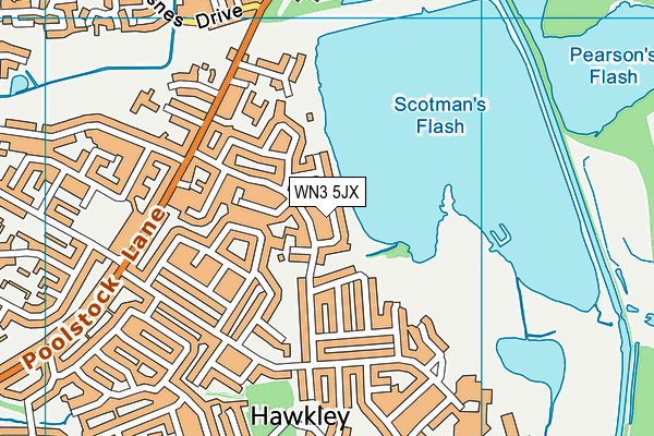 WN3 5JX map - OS VectorMap District (Ordnance Survey)