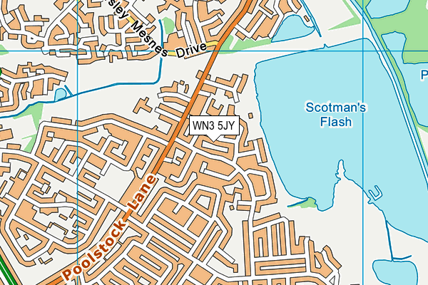 WN3 5JY map - OS VectorMap District (Ordnance Survey)