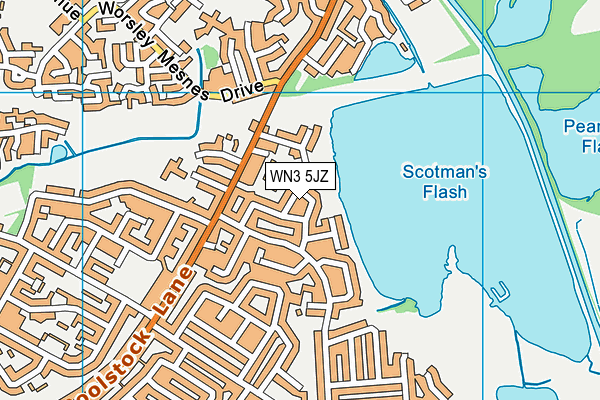 WN3 5JZ map - OS VectorMap District (Ordnance Survey)