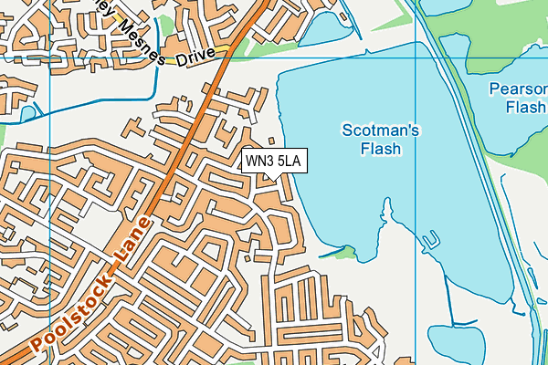 WN3 5LA map - OS VectorMap District (Ordnance Survey)