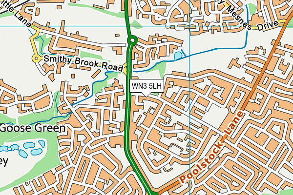 WN3 5LH map - OS VectorMap District (Ordnance Survey)