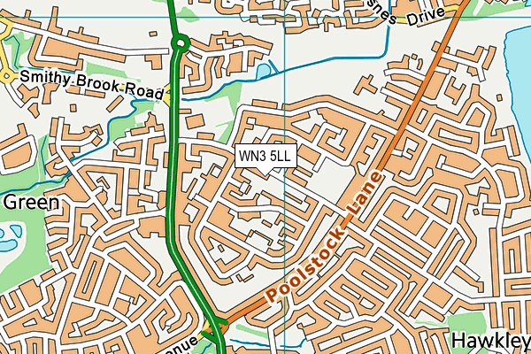 WN3 5LL map - OS VectorMap District (Ordnance Survey)