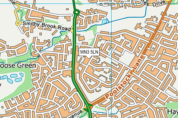 WN3 5LN map - OS VectorMap District (Ordnance Survey)