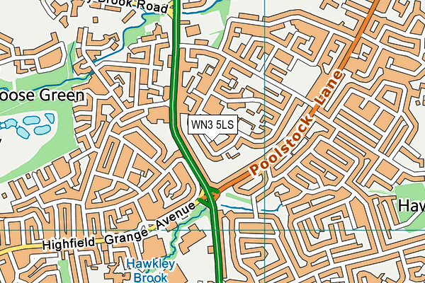 WN3 5LS map - OS VectorMap District (Ordnance Survey)