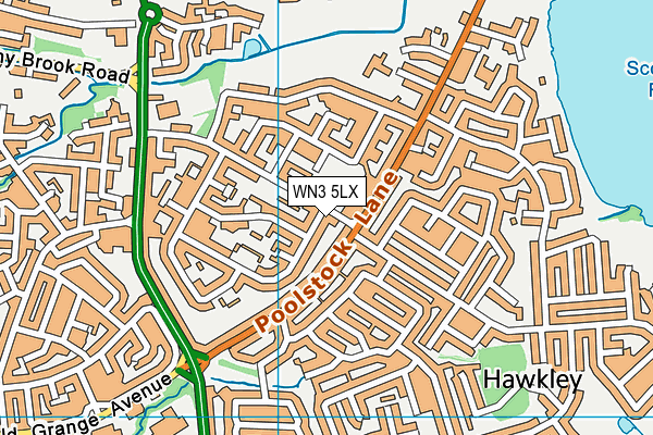 WN3 5LX map - OS VectorMap District (Ordnance Survey)