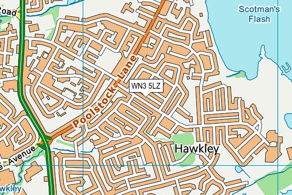 WN3 5LZ map - OS VectorMap District (Ordnance Survey)