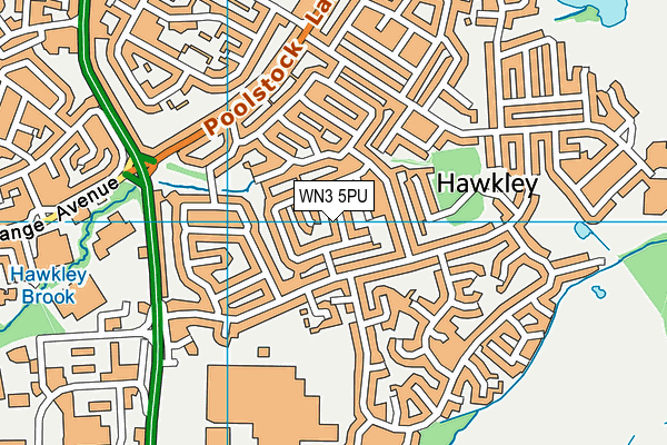 WN3 5PU map - OS VectorMap District (Ordnance Survey)