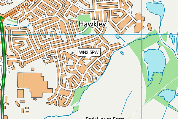 WN3 5PW map - OS VectorMap District (Ordnance Survey)